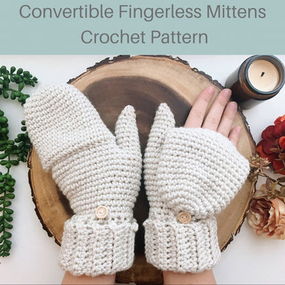 Crochet Convertible Fingerless Mittens