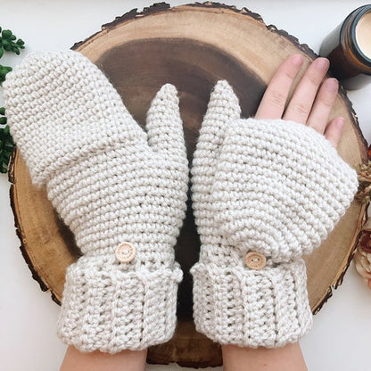 Crochet Convertible Fingerless Mittens