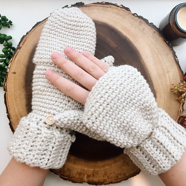 Crochet Convertible Fingerless Mittens