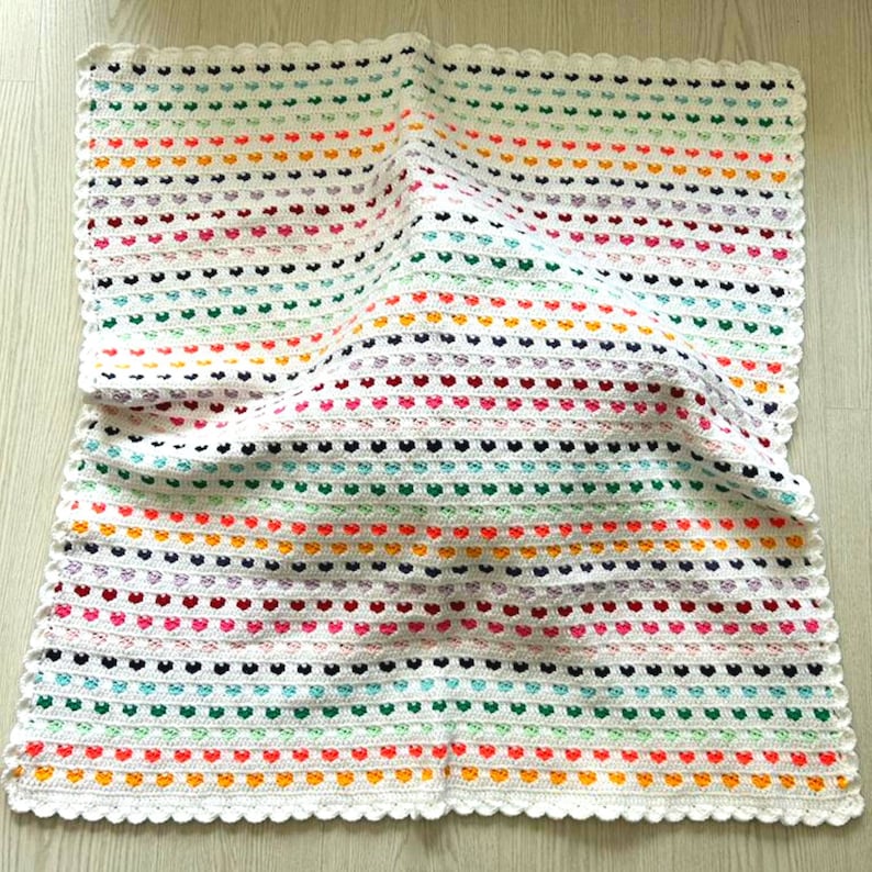 Crochet Mini Heart Blanket Pattern