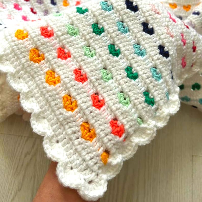 Crochet Mini Heart Blanket Pattern