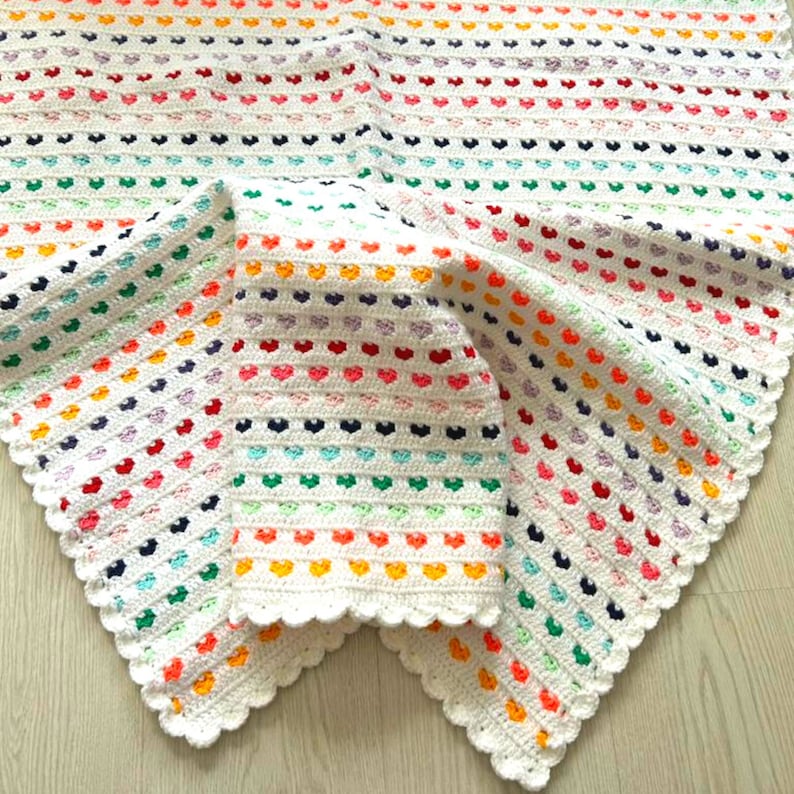 Crochet Mini Heart Blanket Pattern