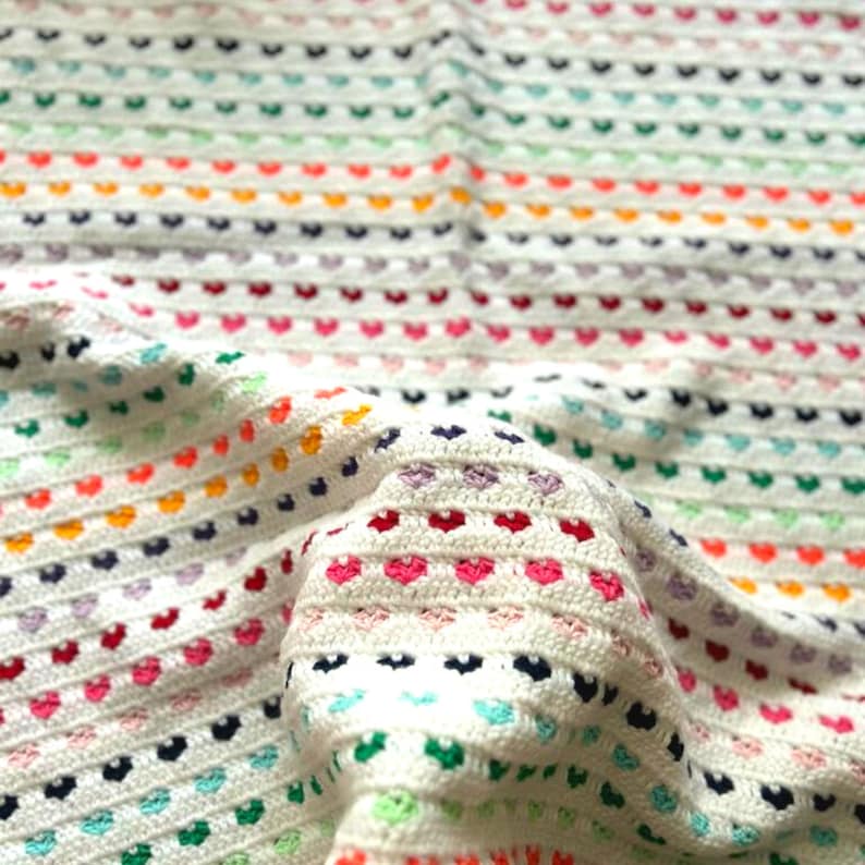 Crochet Mini Heart Blanket Pattern