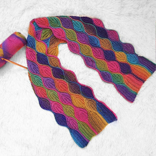 Aspen Leaves Knit-Look Scarf & Blanket Crochet Pattern